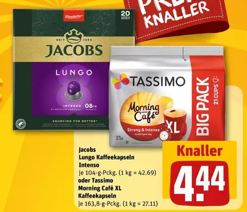 Lungo Kaffeekapseln Intenso oder Morning Café XL Kaffeekapseln