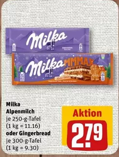 Milka - Alpenmilch oder Gingerbread Tafel