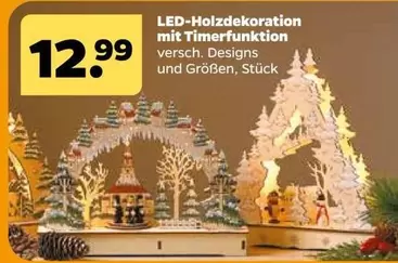 LED-Holzdekoration mit Timerfunktion