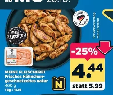 Frisches Hähnchen- geschnetzeltes natur