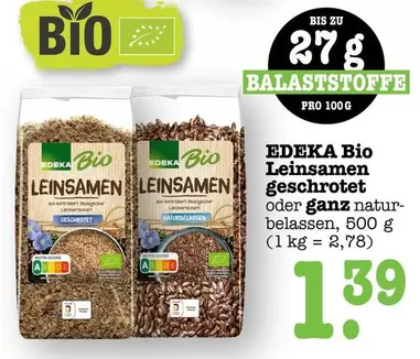 Bio - Leinsamen geschrotet oder ganz natur-belassen
